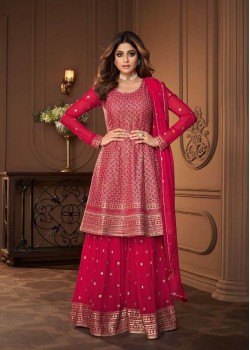 Red  Real Georgette